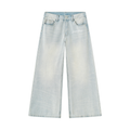 INNER FOCUS Vintage Wash Wide Leg Denim Jeans