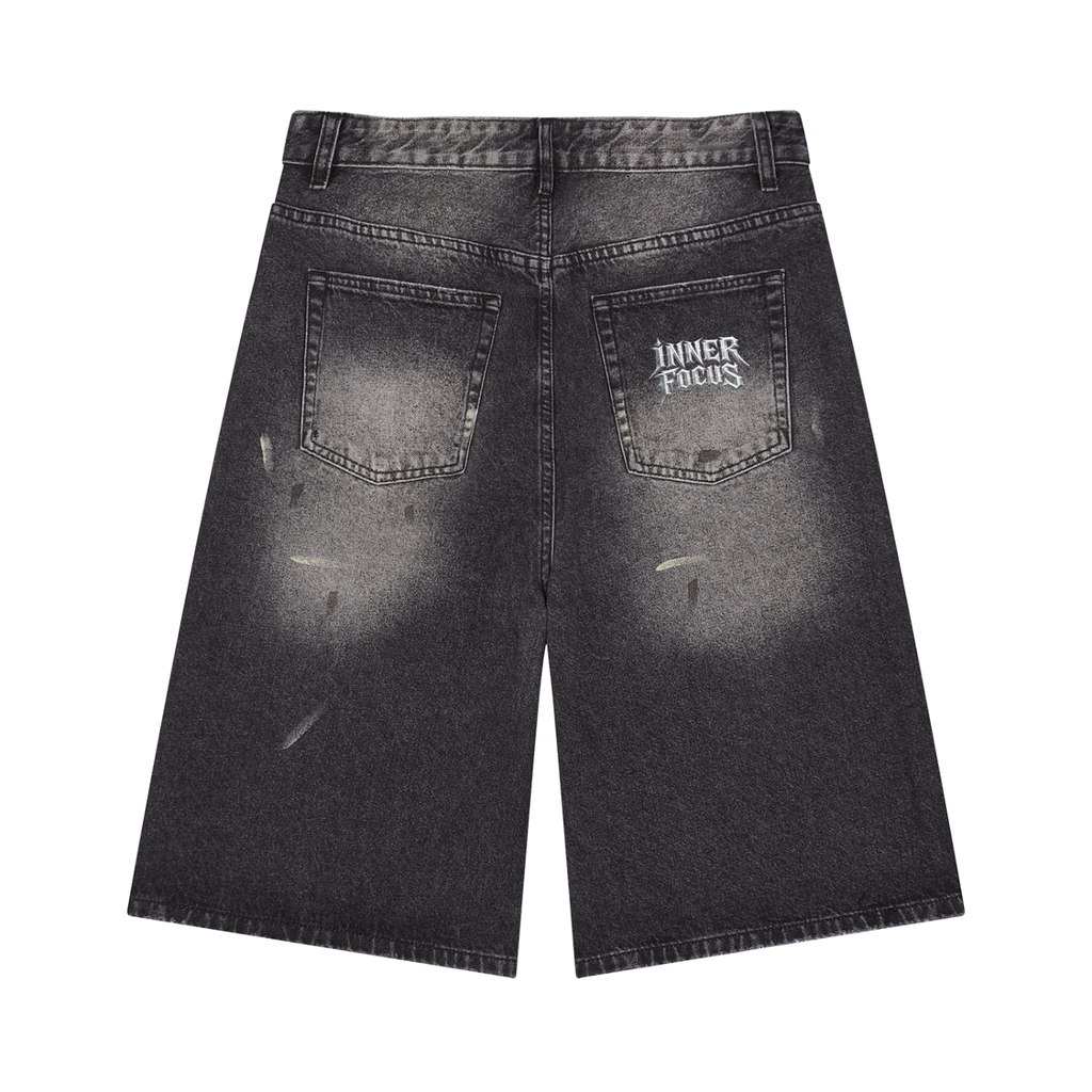Men’s Vintage Wash Wide Leg Denim Shorts