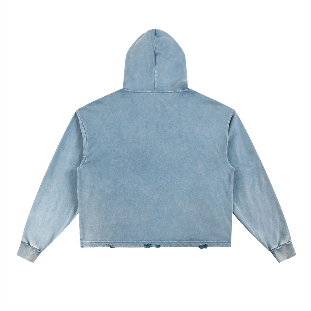 Inner Focus Vintage Washed Frayed-Hem Hoodie